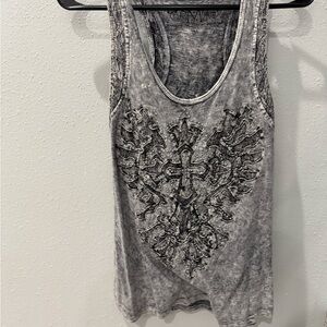 Maurices Charcoal Embellished Tank Top